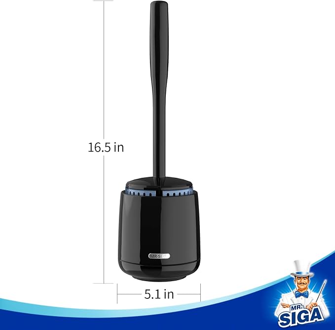 MR.SIGA Toilet Bowl Brush and Holder, Sturdy Long Handle, 1 Pack | Automatic - Image 4