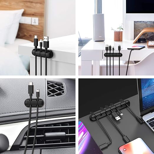 Cord Organizer for Desk, Cable Organizer Cable Clips Holder Black - Image 4
