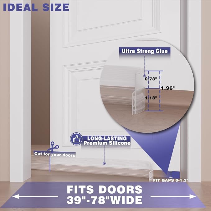 Door Draft Stopper, Adjustable Door Sweep - Image 7