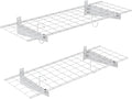 TORACK 2 Pack Garage Storage Wall Shelves, 15" x 45" Wall Mounted Wire Shelves for Garage Heavy Duty Wall Shelving(Pack of 2, White)