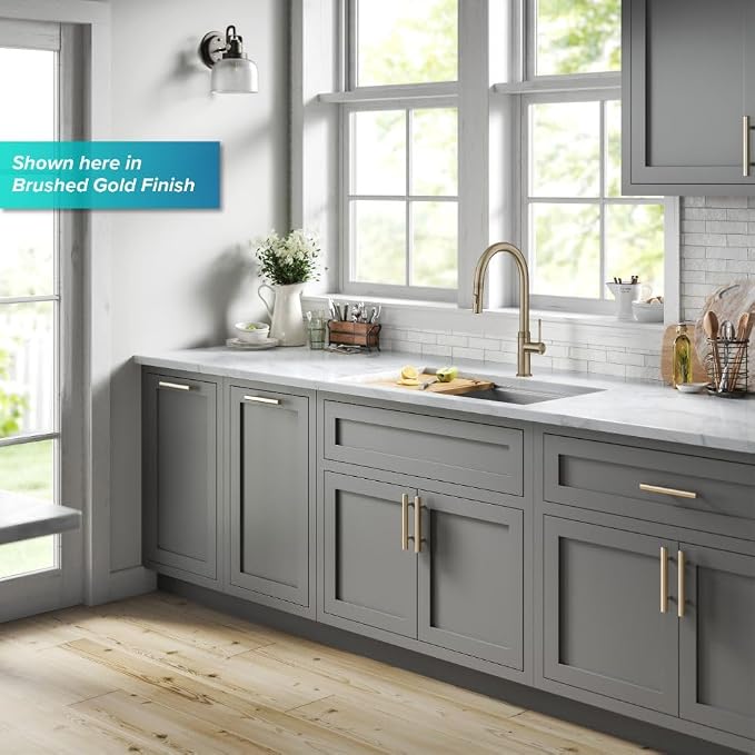 KRAUS Oletto Modern Industrial Pull-Down Single Handle Kitchen Faucet in Matte - Image 13
