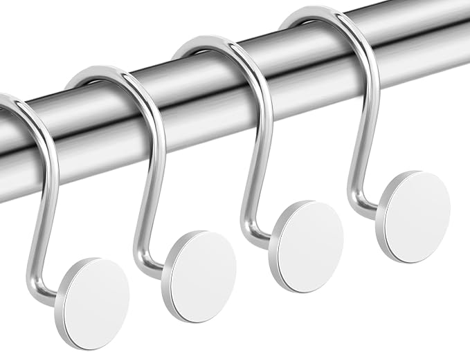 CHICTIE Chrome Shower Curtain Hooks, Rustproof Shower Curtain Rings by CHICTIE