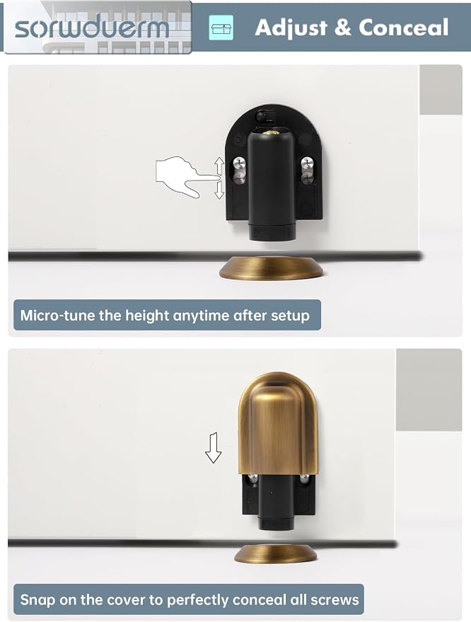 2 Pack Antique Brass Door Stopper Magnetic Door Cathc Floor Mounted Door Stop - Image 6