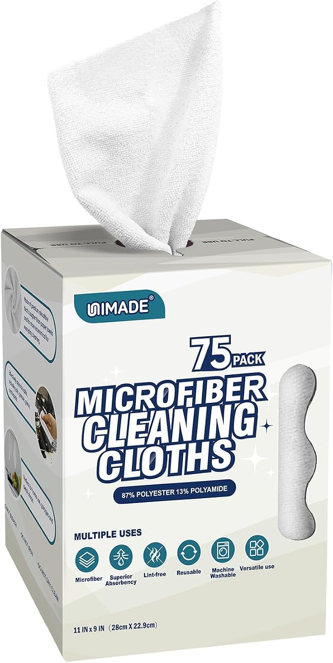 UNIMADE Microfiber Cleaning Cloth, 75 Sheets Microfiber Towels by Unimade