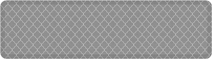 GelPro Anti-Fatigue Designer Comfort Kitchen Floor Mat, 20x72, Trellis Grey Stain Resistant Surface with 3/4” Thick Ergo-Foam Core for Health and Wellness