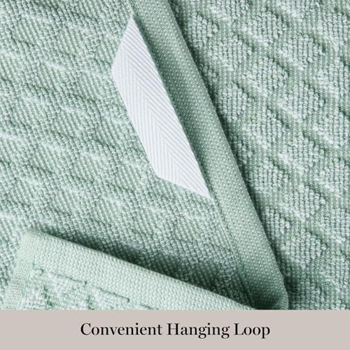 Martha Stewart Honeycomb Chambray Textured Kitchen Towel 4-Pack Set, 100% Cotton - Image 4