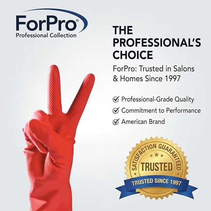 ForPro Natural Rubber Gloves, 6 Pairs Reusable Multi-Purpose Household Cleaning - Image 2