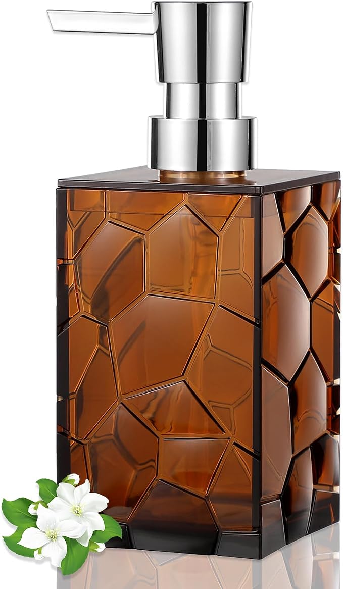 Hand Soap Dispenser, Amber | BPA-Free, Plastic Empty Liquid Container by JiatuA
