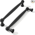 khtumeware 10 Pack 6-1/4 Inch(160mm) Black Cabinet Pulls Black Kitchen Matte Black Cabinet Handles Kitchen Cabinet Hardware for Cupboard Drawer Handles Dresser Pulls