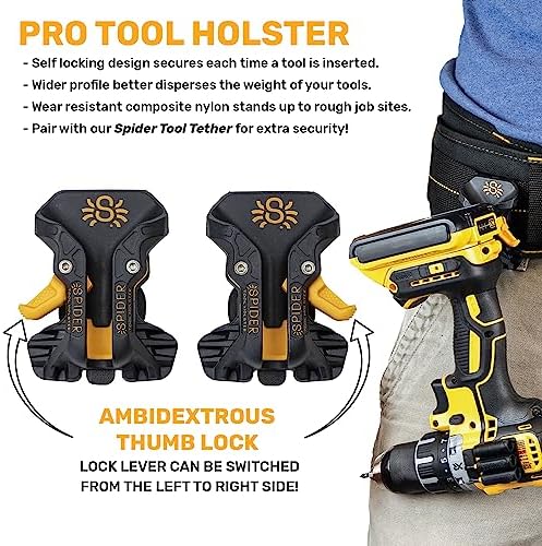 Spider Tool Holster Pro Tape Measure + Hammer Holster Kit, Ambidextrous - Image 2