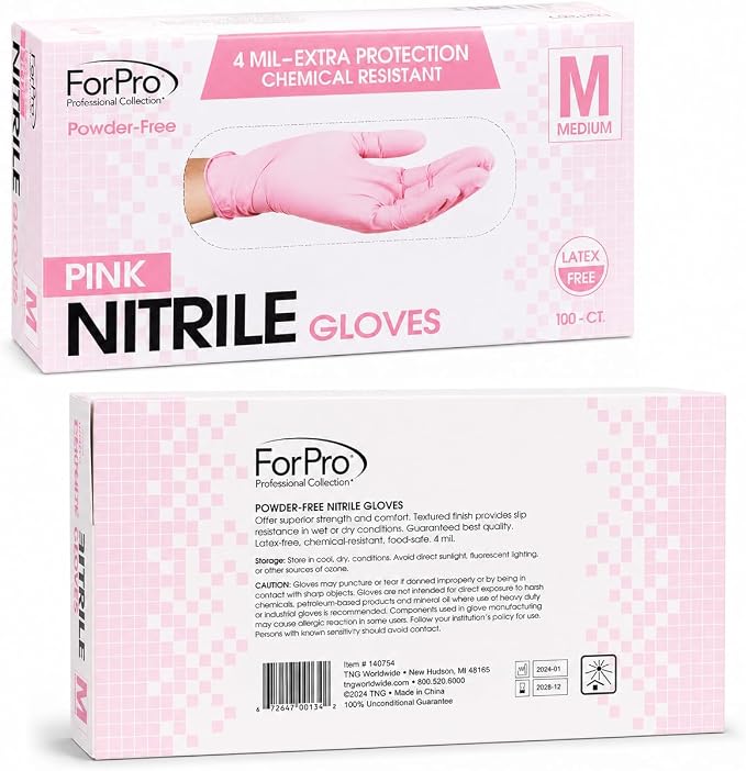 ForPro Disposable Nitrile Gloves, Chemical Resistant, Powder-Free, Latex-Free - Image 2