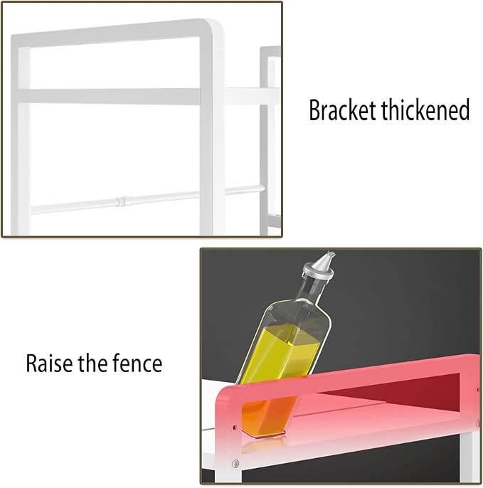 Microwave Storage Rack Kitchen Countertop Organizer Shelf Adjustable Microwave Stand, Toaster Oven Rack Expandable Spice for Kitchen Storage Stand/3Tier, 2Tier