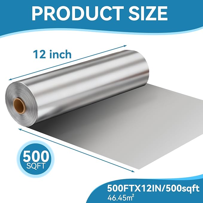 Aluminum Foil Roll, 12in x 500Sq Ft Aluminum Foil, Thick Strong Tin Foil - Image 8