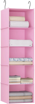 Hanging Closet Organizer 5-Shelf, Oxford Fabric Wardrobe Storage, shoes & by DonYeco