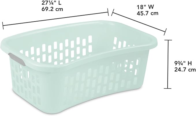 Sterilite HipHold Laundry Basket, Plastic Rectangle Clothes Hamper, 6 Pack - Image 2