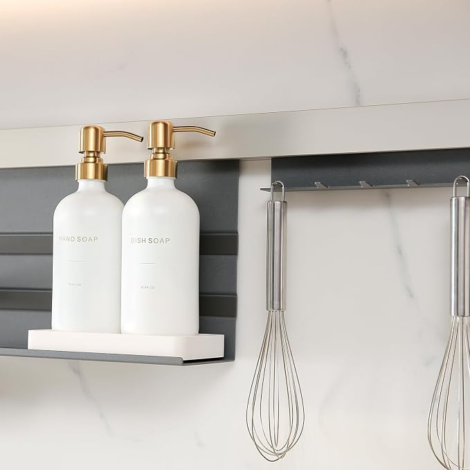 Prus Waso Gold Soap Dispenser Set | Glass Soap Dispenser - Image 4