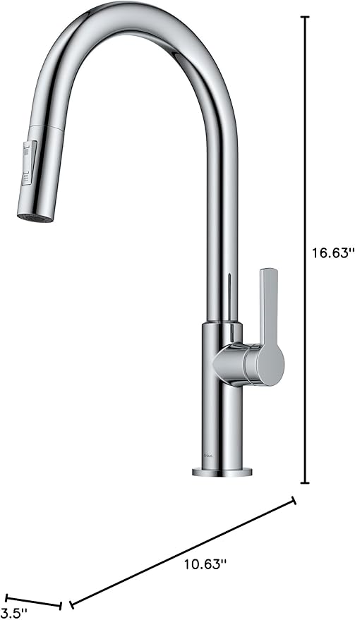 KRAUS Chrome Single Handle Pull Down Kitchen Faucet KPF-2820CH | Chrome finish - Image 8