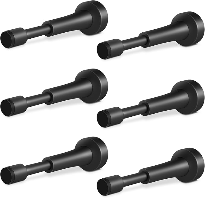 6PCS Black Door Stoppers for Wall, Spring Door Stop for Bottom of Door | 4.33 by brieieziy
