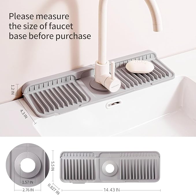 Folding Faucet Mat for Kitchen Sink Upgraded Premium Silicone Splash Guard - Image 3