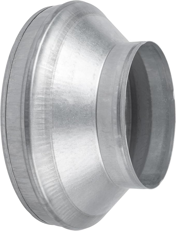 12" to 8" Inch Duct Pipe Adapter - Galvanized Steel HVAC Ducting Reducer for Ventilation - PVC Pipe, Hose Coupler - Heavy Duty Exhaust, Air Conditioner Fittings - Vent Flange Connector