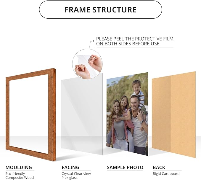 wallsthatspeak 15x22 Light Walnut Rustic Pine Picture Frame for Puzzles Posters Photos or Artwork