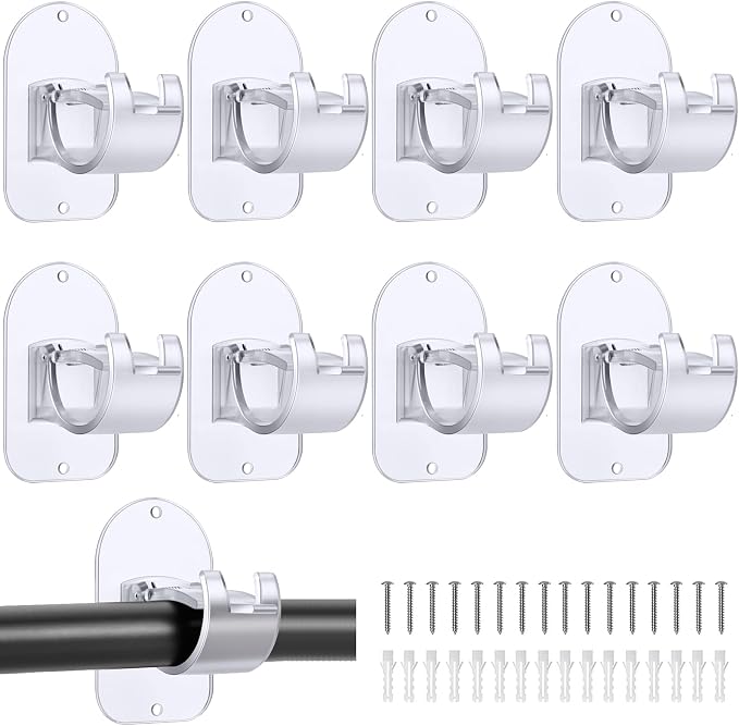 No Drill Curtain Rod Holder Hangers by CADORASTY
