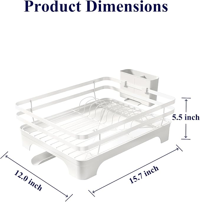 Kitsure Multi-Functional Dish Drying Rack, 15.7" x 12.0" x 5.5", Rust-Proof - Image 2