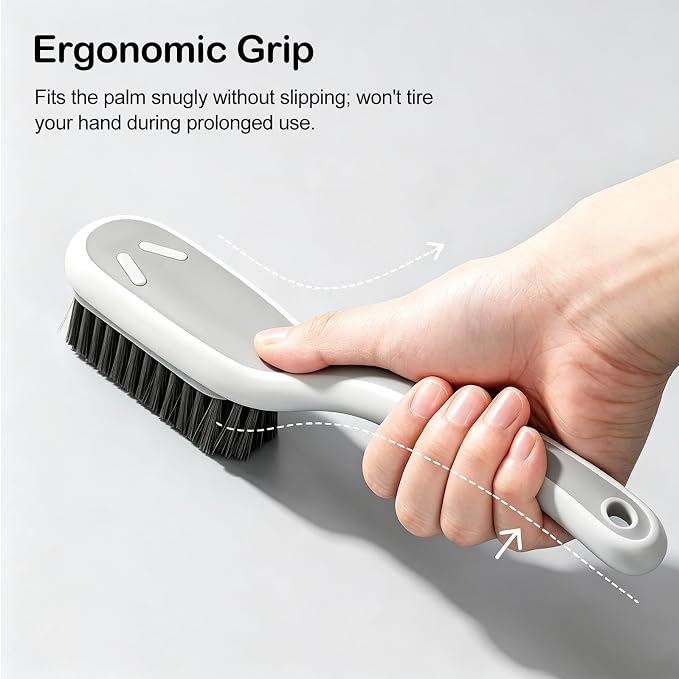 SetSail Soft Bristle Scrub Cleaning Brush 3 Pack Laundry Brush Gray White | - Image 4