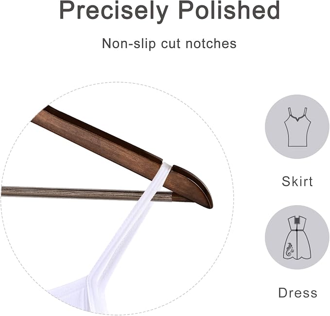 TOPIA HANGER Wooden Coat Hangers 30 Pack - Image 4