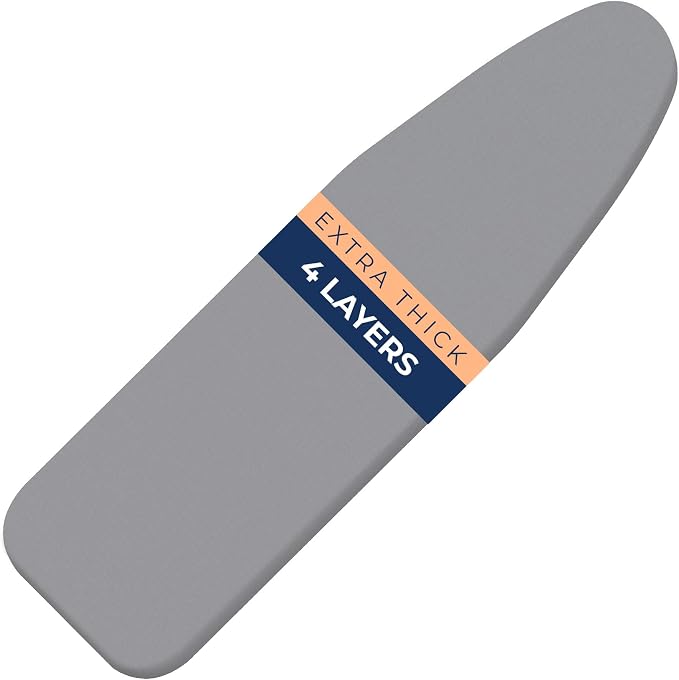 Ironing Board Cover and Pad, 4 Layers Extra Thick Heavy Duty Padded Cover by happhom