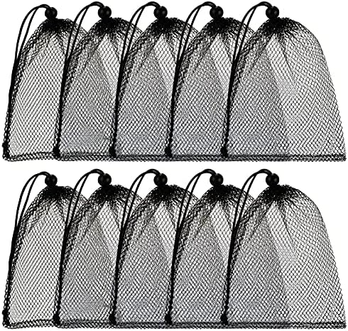 TecUnite 10 Pack Mesh Drawstring Bags by TecUnite