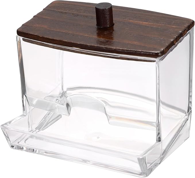 Hipiwe Clear Acrylic Qtip Holder Apothecary Jar - Image 8