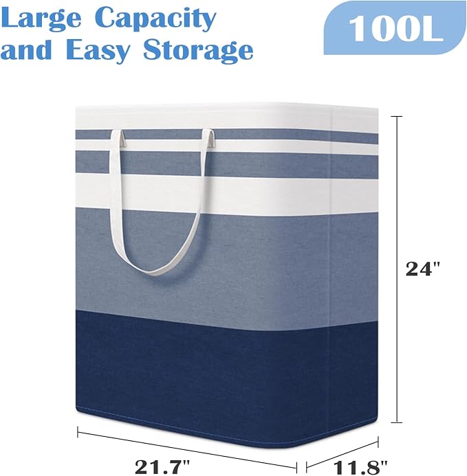 BlissTotes 3-Pack Laundry Basket, Collapsible Laundry Hamper - Image 2