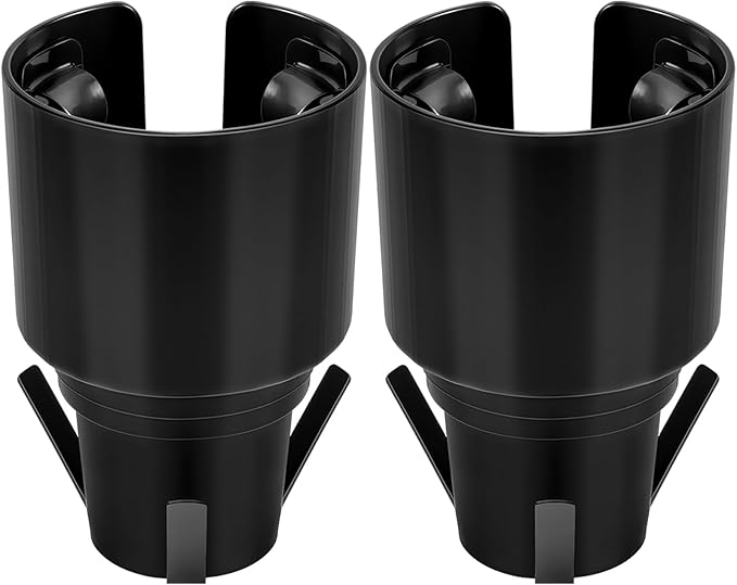 2 Pack Universal Golf Cart Cup Holder for 1 lb Portable Propane Heater, Fits 18-40 oz Water Bottles, Anti-Tip Design, Compatible with Yamaha, EZGO, and Club Car, Outdoor Essential Accessory, Black