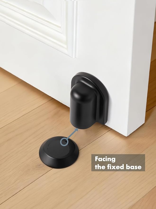 1 Pack Black Door Stopper Magnetic Door Cathc Matte Black Floor Mounted Door - Image 4