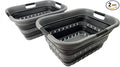 SAMMART 41L Set of 2 Collapsible 3 Handled Plastic Laundry Basket-Foldable Pop by SAMMART