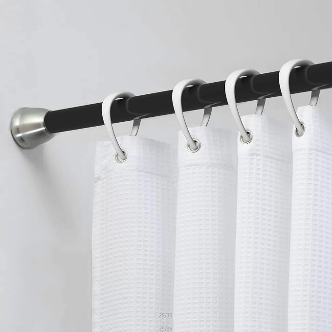 Top-spring White Shower Curtain Hooks 12Pcs Drop Shaped Hooks - Image 3
