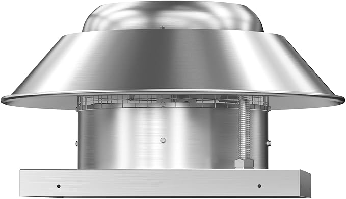 Roof Exhaust Fan Direct Drive Axial Downblast Exhaust Fan -21"" Fan Base, 1/6 HP 115 Volt Single Phase Motor 1160 CFM, 14 Inch, Aluminum