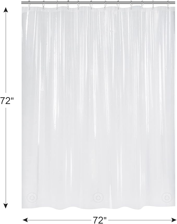 AmazerBath Plastic Shower Curtain Clear Premium PEVA, Weighted Shower Curtains - Image 8