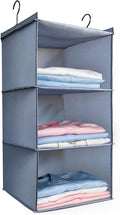 Hanging Closet Organizer 3-Shelf, Oxford Fabric Wardrobe Storage, shoes & by DonYeco