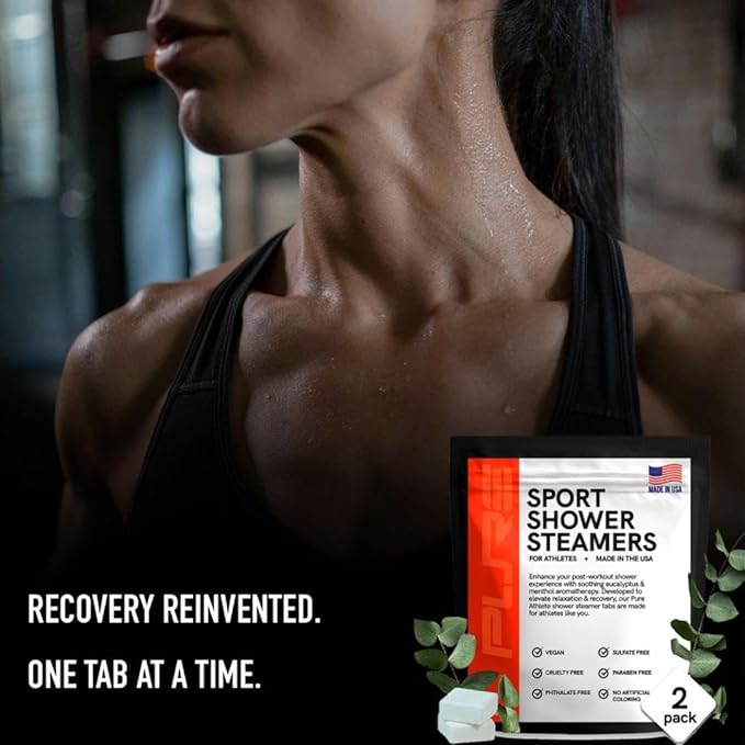 Sport Shower Steamers - Made in USA with Natural Eucalyptus Essential Oil, Aromatherapy, Stress and Sinus Relief, Muscle Recovery for Athletes, Best Birthday and Valentines Day Gifts for Runners