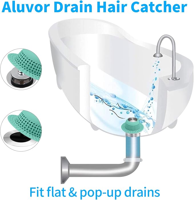 Aluvor Shower Drain Hair Catcher Bathtub Drain Cover Sink Drain Protector | - Image 3