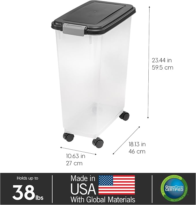 IRIS USA Dog Food Storage Container, Made in USA | Wheels - Image 3