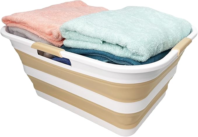 SAMMART 42 Collapsible Plastic Laundry Basket, Foldable Pop Up Storage - Image 9