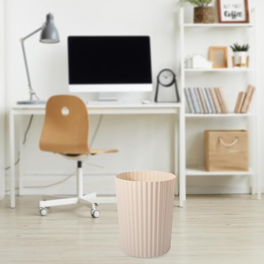 Small Bathroom Trash Can Plastic Wastebasket Garbage Can Beige 2 Pack | Sturdy - Image 2