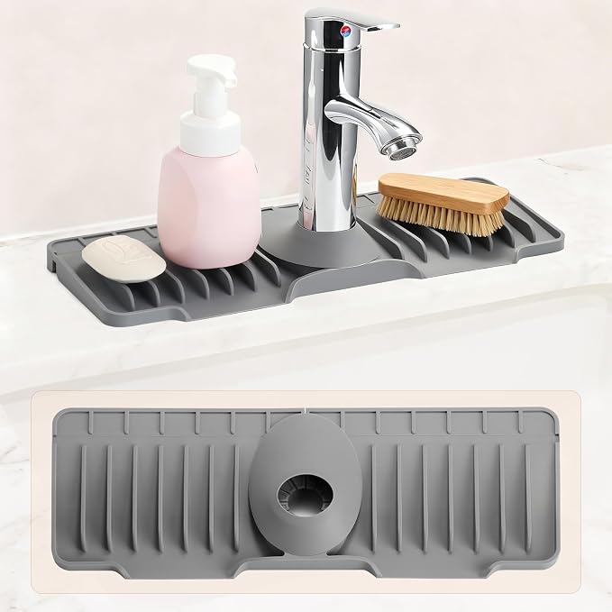 15.75 Inch Kitchen Sink Faucet Mat, Sink Protector&Splash Guard | Silicone by CALIFORNIACADEELECTRONIC