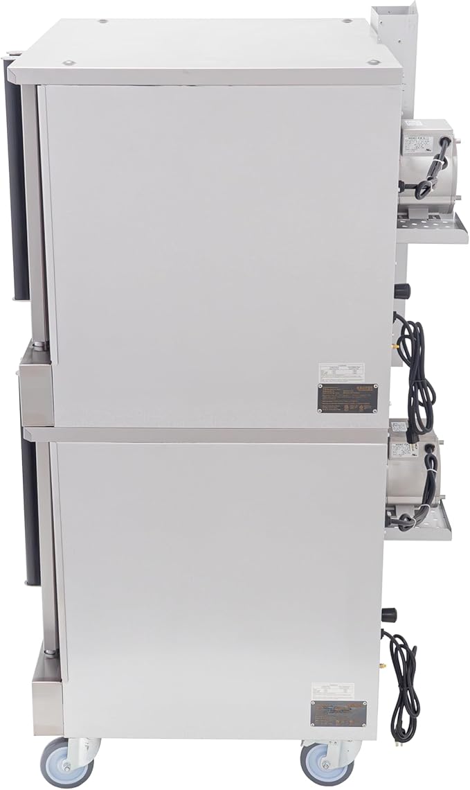 Kratos Commercial Electric Convection Oven, Full Size Double Stack Mobile Stainless Steel Electric Oven for Restaurants, 3 Phase, 240V (29Y-063)