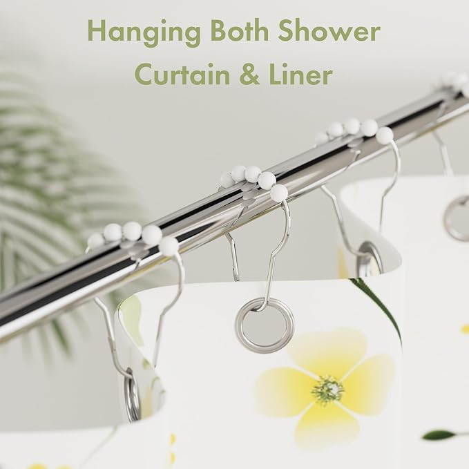Shower Curtain Hooks, Decorative Stainless Steel Shower Curtain Hooks - Image 2