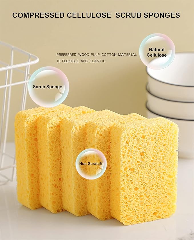 METUUTER Kitchen Sponges 12 Pack Natural Cellulose - Image 3