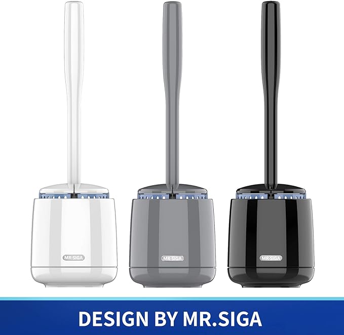 MR.SIGA Toilet Bowl Brush and Holder, Sturdy Long Handle, 1 Pack | Automatic - Image 3